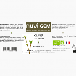 gemmothérapie olivier etiquette